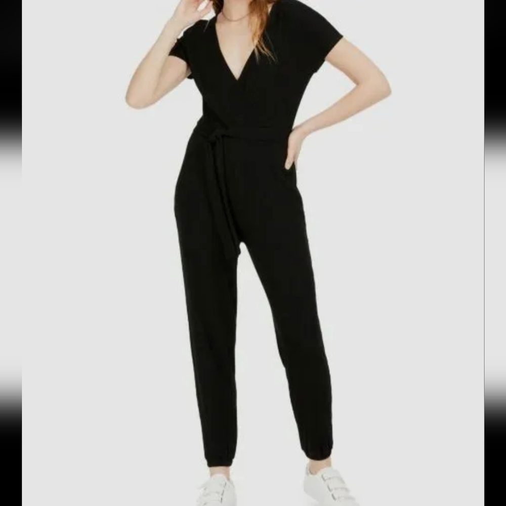 Anthropologie soft black jumpsuit